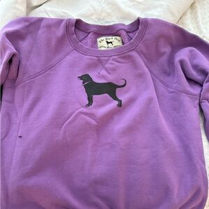 The Black Dog Lavender Crewneck Sweatshirt with Black Dog Silhouette